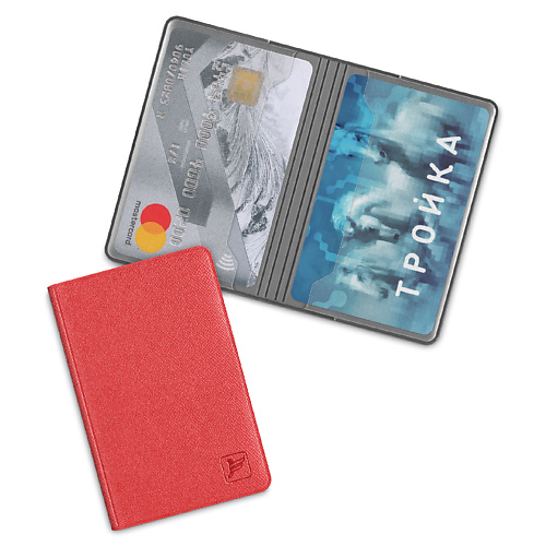 FLEXPOCKET Чехол - книжка из экокожи для двух пластиковых карт кн карт карапуз подберииприклейквадраты дети путешествуют