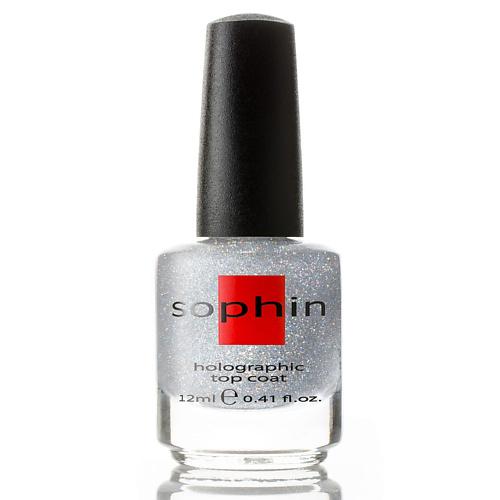 SOPHIN Верхнее покрытие закрепитель для ногтей с голографическими частицами sophin матирующее верхнее покрытие закрепитель 12