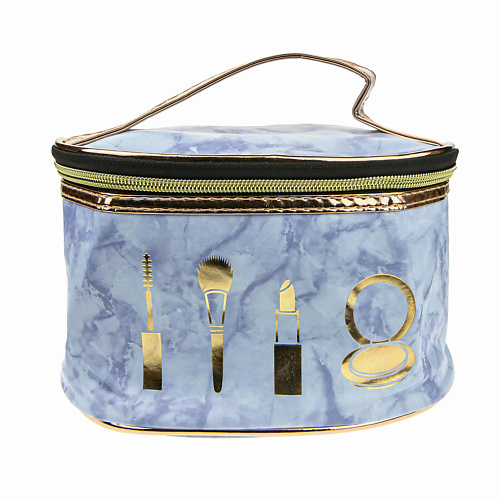 LUKKY Косметичка-чемоданчик мраморная с золотом, голубая lukky косметичка кейс с пайетками кошка серебристая