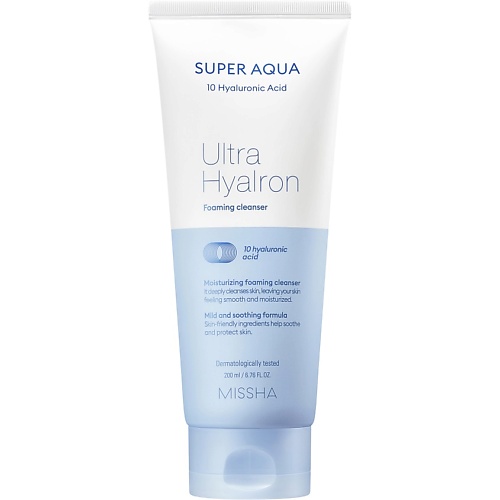 MISSHA Пенка Super Aqua Ultra Hyalron для умывания и снятия макияжа missha пенка для умывания creamy latte с маслом какао и медом