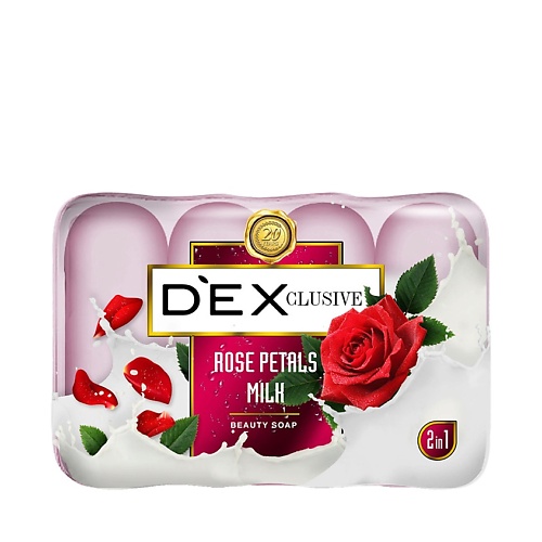 DEXCLUSIVE Мыло туалетное твёрдое Лепестки роз и молоко Rose Petals Milk Beauty Soap мыло duru hydro pure лепестки сакуры 106 г косметическое