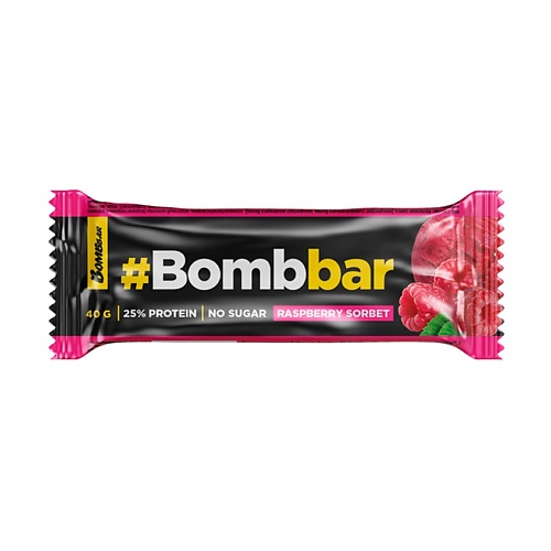 BOMBBAR Батончик глазированный Малиновый сорбет bombbar коктейль коллаген с хондроитином глюкозамином и мсм со вкусом цитруса