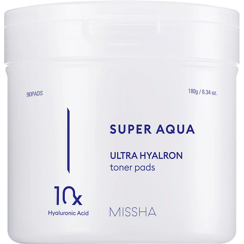 MISSHA Тонер-пэды для лица Super Aqua Ultra Hyalron увлажняющие missha пенка super aqua ultra hyalron для умывания и снятия макияжа