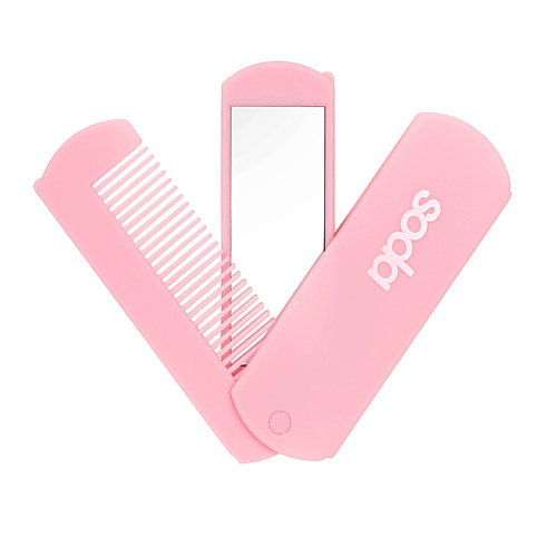 Расческа для волос SODA Расчёска компактная HAIR COMB WITH MIRROR #brushandgo цена и фото