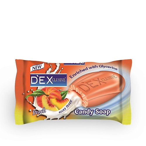 DEXCLUSIVE Мыло туалетное твёрдое Персик Peach Candy Soap пряжа angora active 20% шерсть 80% акрил 500м 100гр 846 персик роз бордо