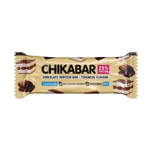 CHIKALAB Батончик глазированный с начинкой Тирамису bodybar батончик протеиновый ореховый микс в горьком шоколаде