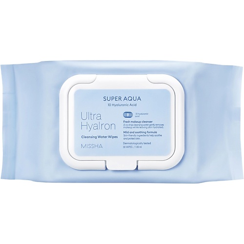 цена Салфетки для снятия макияжа MISSHA Салфетки Super Aqua Ultra Hyalron для умывания и снятия макияжа