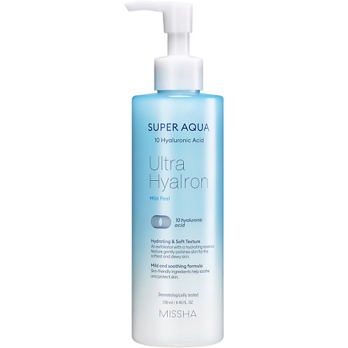 MISSHA Мягкий гель-скатка Super Aqua Ultra Hyalron пилинг с кислотами missha пенка super aqua ultra hyalron для умывания и снятия макияжа