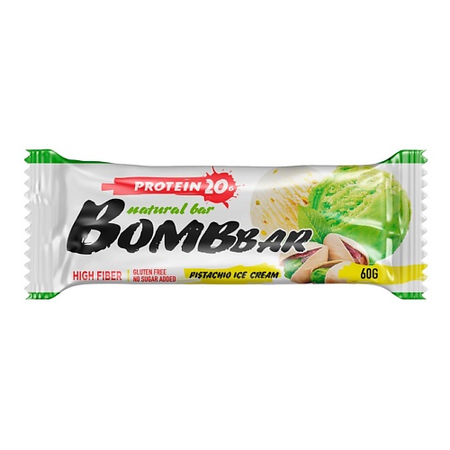 BOMBBAR Батончик Фисташковый пломбир bombbar коктейль коллаген с хондроитином глюкозамином и мсм со вкусом цитруса