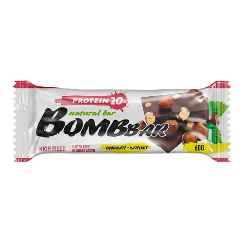 BOMBBAR Батончик Шоколад-фундук bombbar коктейль коллаген с хондроитином глюкозамином и мсм со вкусом цитруса