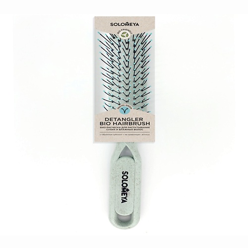 SOLOMEYA Расческа для распутывания сухих и влажных волос пастельно-зеленая Detangler Hairbrush for Wet & Dry Hair изолента пвх зеленая 19 ммх10 м