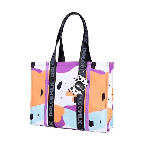 DOLCE MILK Сумка-шоппер женская, Cow spots violet-orange сумка шоппер плюшевая мишки бежевая 31х28
