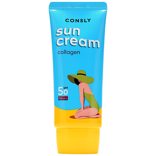 CONSLY Крем солнцезащитный с морским коллагеном SPF 50/PA для нормальной и сухой кожи exxe крем мыло 1 1 морской жемчуг 160