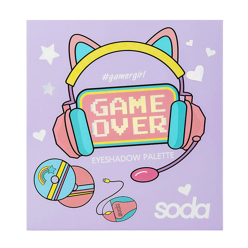 SODA Палетка теней GAME OVER #gamegirl SOD227102 - фото 3