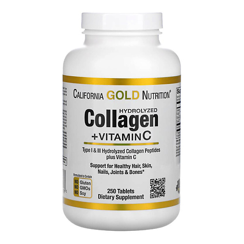 CALIFORNIA GOLD NUTRITION Пептиды гидролизованного коллагена с витамином C, тип 1 и 3 botavikos матирующий крем для жирной и проблемной кожи nutrition