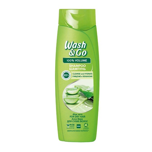 WASH&GO Шампунь Очищение и увлажнение. Алоэ вера. Для сухих волос шампунь для укрепления и восстановления длинных волос young again wash