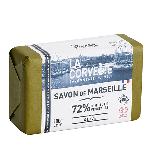 Мыло твердое LA CORVETTE Мыло марсельское традиционное оливковое для тела Savon de Marseille Olive мыло кусковое maitre savon de marseille масло арганы 100 г