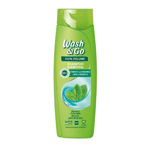 WASH&GO Шампунь с ментолом для всех типов волос шампунь для укрепления и восстановления длинных волос young again wash
