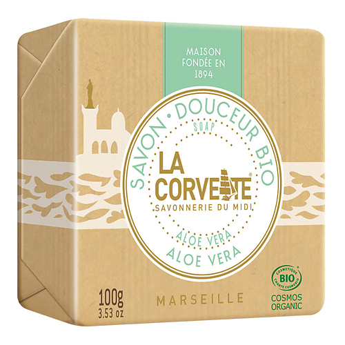 цена Мыло твердое LA CORVETTE Мыло органическое для лица и тела Алоэ вера Marseille Aloe Vera Soap