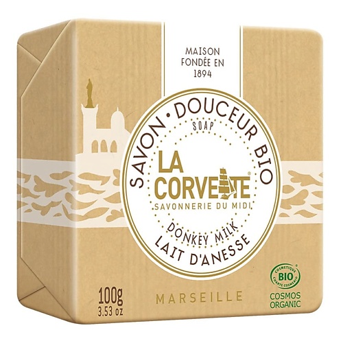 LA CORVETTE Мыло органическое для лица и тела Молоко Ослицы la corvette мыло туалетное прованское для тела мёд