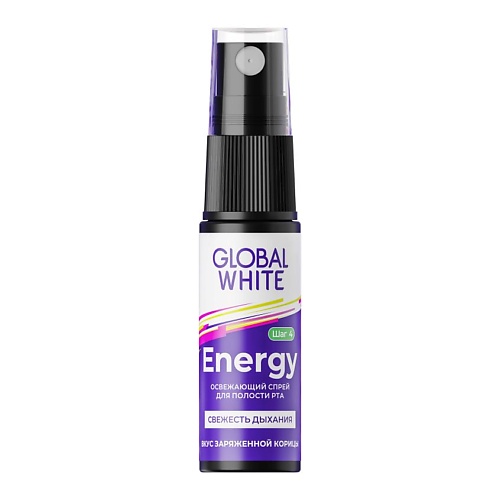 GLOBAL WHITE Освежающий спрей для полости рта «ENERGY» со вкусом корицы global white зубная нить со вкусом арбуза