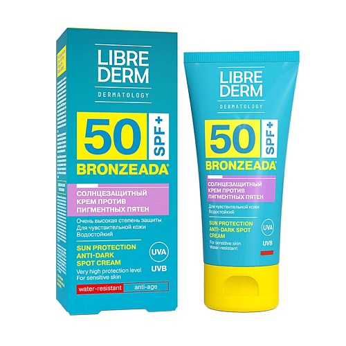 LIBREDERM Крем для лица и тела против пигментных пятен солнцезащитный Bronzeada SPF50 Sun Protection Anti - Dark Spot Cream солнцезащитный лосьон для тела spf50 sun protect multi level performance