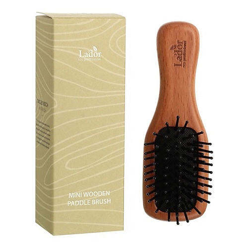 LADOR Щетка для волос деревянная Mini Wooden Paddle Brush bachca расческа для волос деревянная с кабаньей щетиной детская