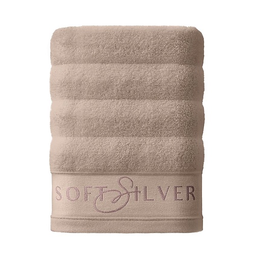 SOFT SILVER Антибактериальное махровое полотенце для тела, 70х140 см. Цвет: «Песчаный берег» (бежевый) полотенце махровое 40х70 см стальной серый 430г м хл100%