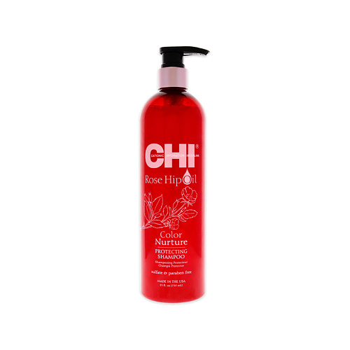 CHI Шампунь с маслом шиповника для окрашенных волос Rose Hip Oil Color Nurture Protecting Shampoo сыворотка joya cosmetics для окрашенных и поврежденных волос с аргановым маслом 120 мл