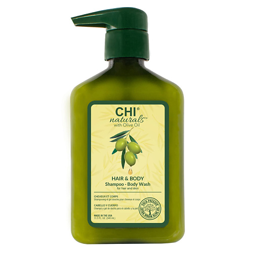CHI Шампунь для волос и тела Olive Naturals Hair and Body Shampoo Body Wash 100ml hair care essential oil wash free dry frizz repair smooth and fragrant luster oil control damage repair strong anti break