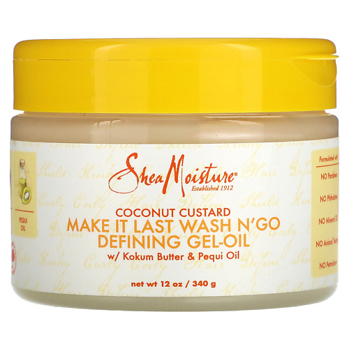 SHEA MOISTURE Гель-масло для укладки волос Coconut Custard Make It Last Wash N Go Defining Gel Oil aromika гель для стирки белого белья wash expert white 2000
