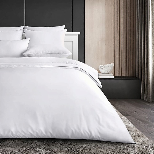 Комплект постельного белья SOFT SILVER Антибактериальный комплект постельного белья Antibacterial Bed Linen Set, ЕВРО. Цвет: «Альпийский снег» (белый)