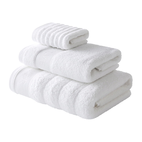SOFT SILVER Набор Antibacterial Cotton Towels, полотенца для лица и тела 3 шт., размеры 30х50 см, 50х90 см, 70х140 см. Цвет: «Альпийский снег» (белый) karna кухонные полотенца махровые cupcake жаккард