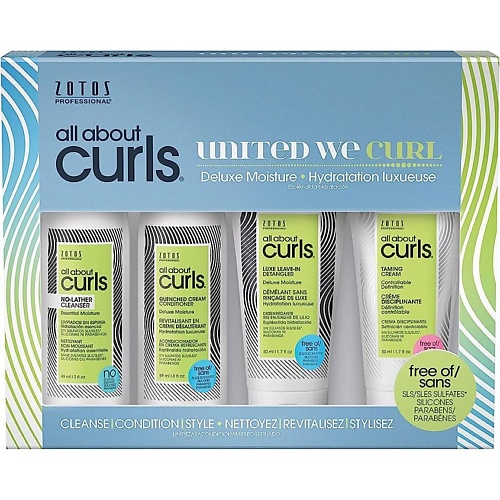 ALL ABOUT CURLS Набор для вьющихся волос Deluxe Moisture Kit all about curls крем кондиционер для вьющихся волос daily cream conditioner