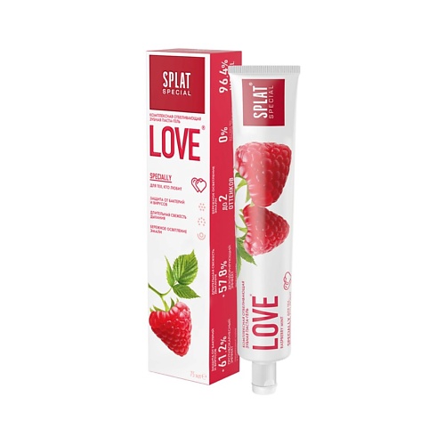 SPLAT Отбеливающая зубная паста для защиты от бактерий и вирусов SPLAT Special LOVE ЛЮБОВЬ паста зубная splat daily complex 100г