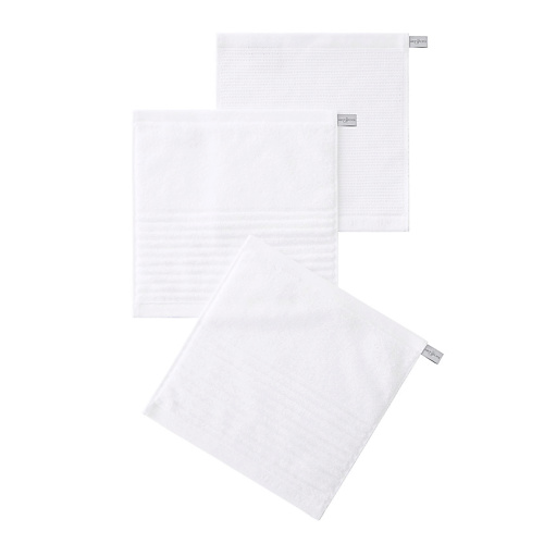 SOFT SILVER Набор Antibacterial Cotton Towels, махровые салфетки 3 шт., 30х30 см. Цвет: «Альпийский снег» (белый) soft silver антибактериальное классическое одеяло 1 5 спальное 140х205 см