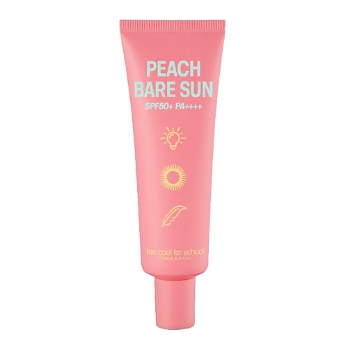 TOO COOL FOR SCHOOL Крем для лица солнцезащитный PEACH BARE SPF50+ PA++++ bio textiles килт женский махровый peach