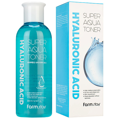 Тонер для лица FARMSTAY Тонер для лица суперувлажняющий с гиалуроновой кислотой Hyaluronic Acid Super Aqua Toner