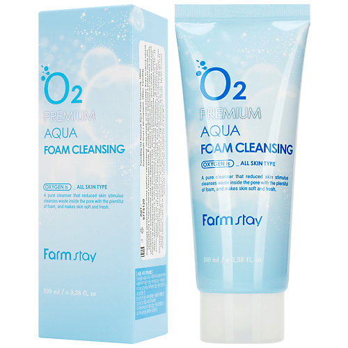 FARMSTAY Пенка для лица очищающая с кислородом O2 Premium Aqua Foam Cleansing жидкость очищающая универсальная premium cellular shock 250 мл