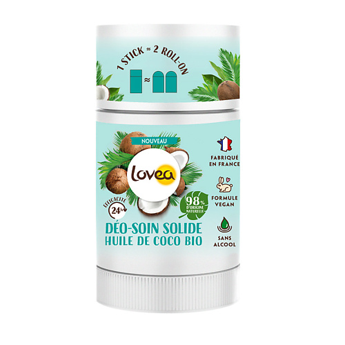 LOVEA Дезодорант для тела с органическим кокосовым маслом klorane питательный гель для душа ок гибискуса с органическим маслом купуасу