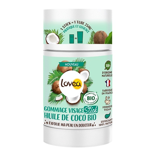 LOVEA Скраб для лица с кокосовым маслом bring green диски для лица отшелушивающие с маслом моркови