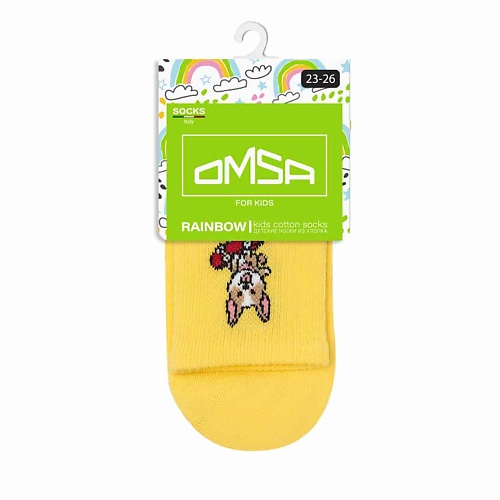OMSA Kids 21P73 Носки детские Корги Giallo 0 omsa kids 21p61 носки детские лапки bianco 0