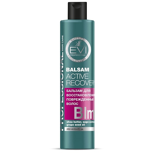 цена Бальзам для волос EVI PROFESSIONAL Бальзам-ополаскиватель Активное восстановление для поврежденных волос Professional Salon Hair Care Balsam Active Recover