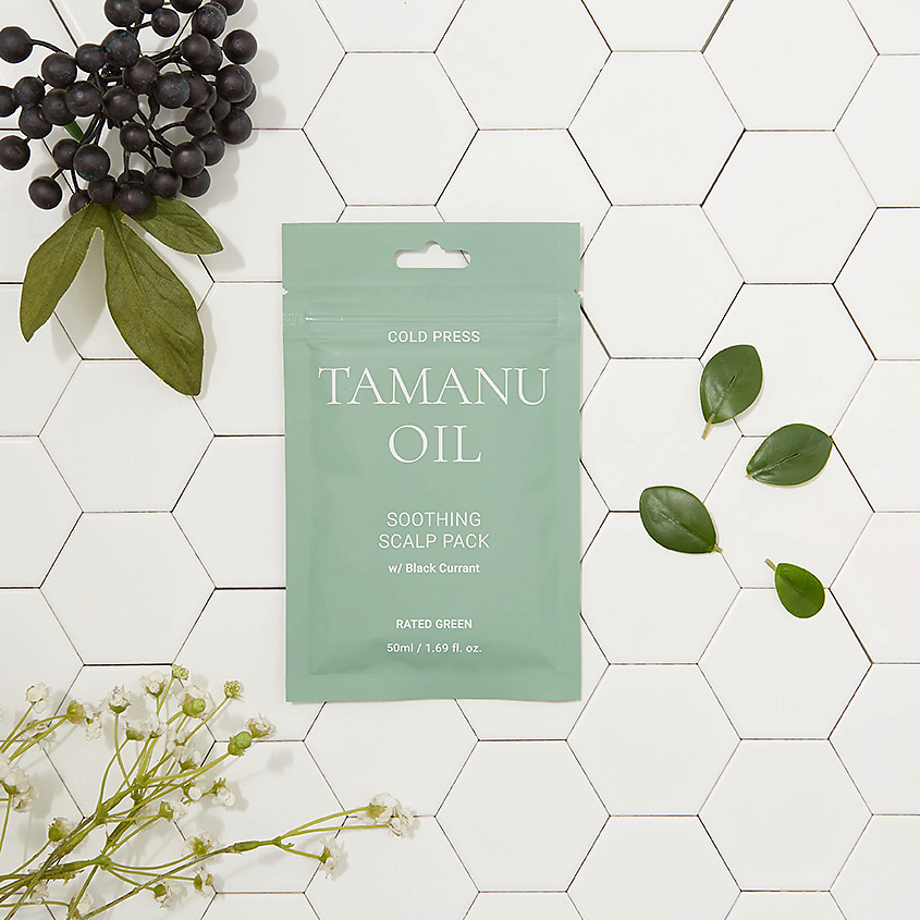 RATED GREEN Успокаивающая маска для кожи головы с маслом таману (мини-формат) Tamanu Oil Soothing Scalp Pack, фото 2