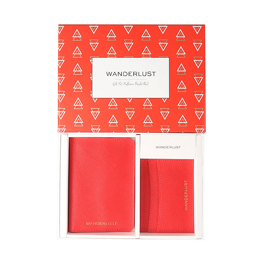 Подарочный набор Saffiano Bright Red. Комплект: визитница + обложка на паспорт. LTA019275 Подарочный набор Saffiano Bright Red. Комплект: визитница + обложка на паспорт. - фото 3