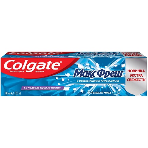 COLGATE Освежающая зубная паста Макс Фреш Взрывная Мята colgate зубная паста макс блеск кристальная мята 100мл 100