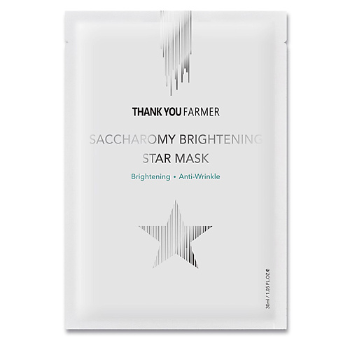 цена Маска для лица THANK YOU FARMER Маска для лица тканевая омолаживающая на основе дрожжей Saccharomy Brightening Star Mask
