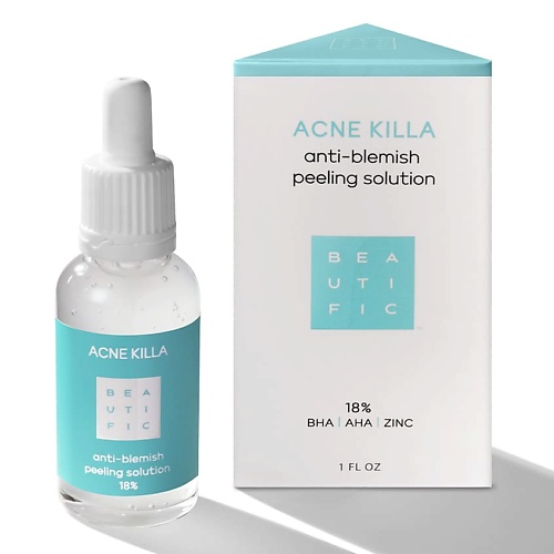 BEAUTIFIC Пилинг для лица для лечения акне для жирной и комбинированной кожи Acne Killa derma e пенка для лица с салициловой кислотой acne deep pore cleansing wash