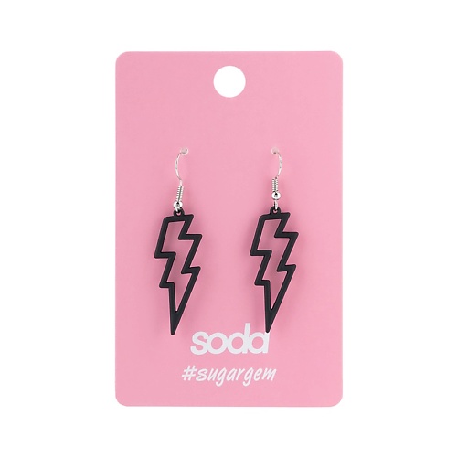 Серьги SODA Серьги LIGHTNING BLACK #sugargem