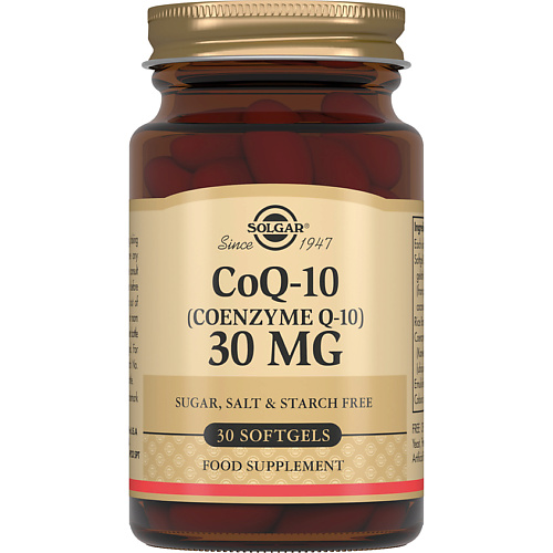 SOLGAR Коэнзим Q-10 30 мг витаниум коэнзим q10 для молодости клеток клеточной энергии